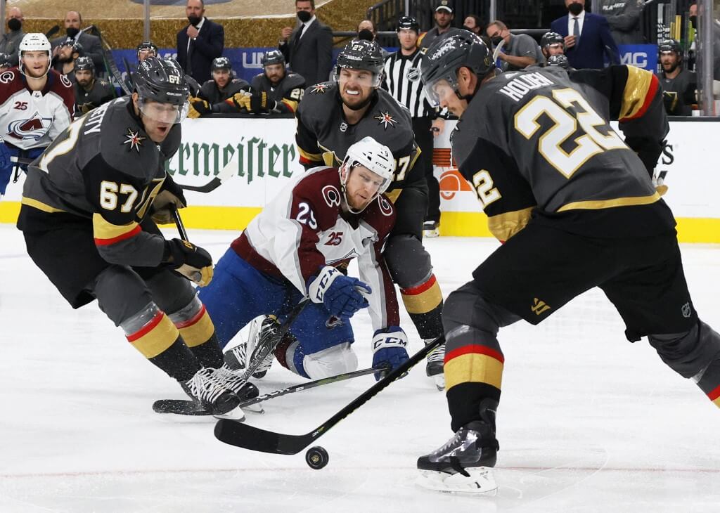 Nick Holden Steals the puck Colorado Avalanche vs Vegas Golden Knights Picks
