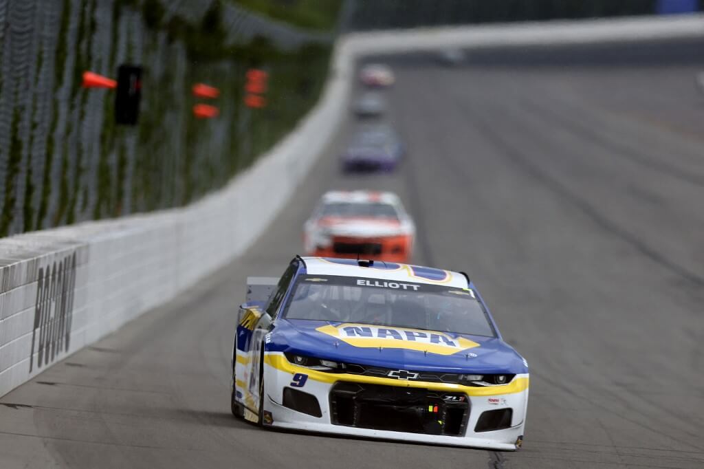 Chase Elliott, driver of the NAPA Auto Parts Chevrolet, drives during the NASCAR Cup Series