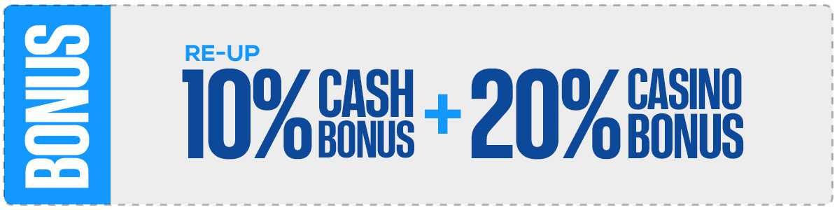 10% Cash Bonus + 20% Casino Bonus