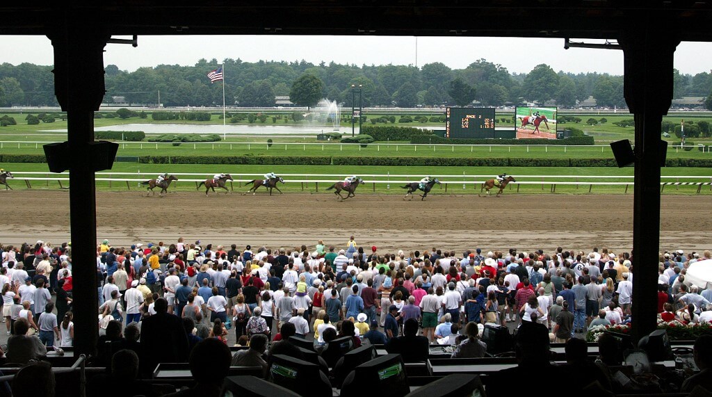 Thoroughbreds race at Saratoga Race Course