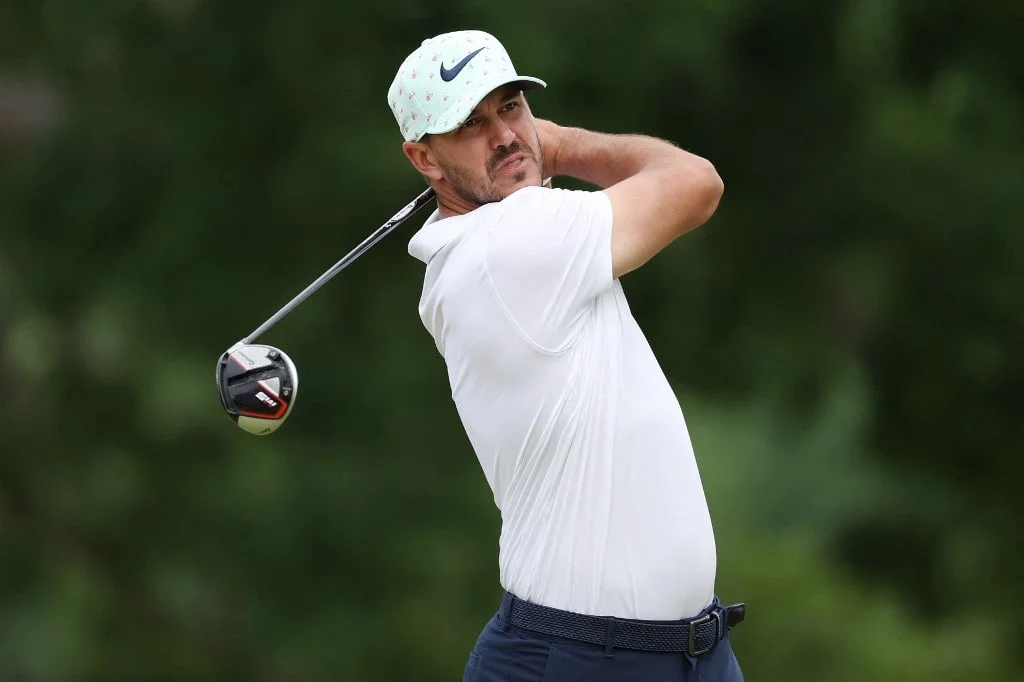 Brooks Koepka of the United States plays his shot from the fourth tee during the second round of the 122nd U.S.