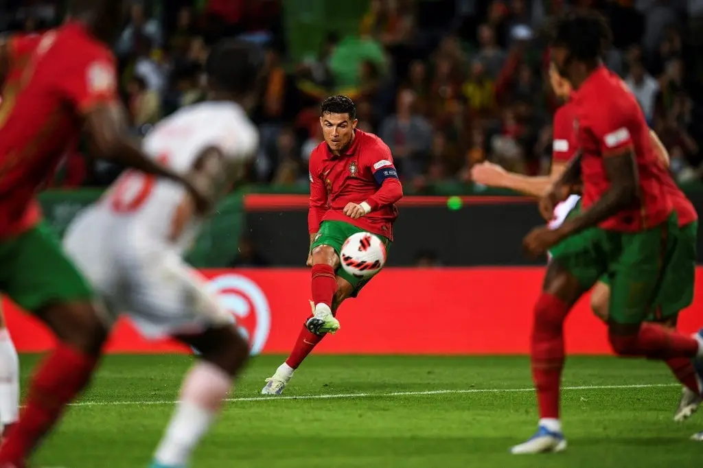 Portugal's forward Cristiano Ronaldo kicks the ball during the UEFA Nations League
