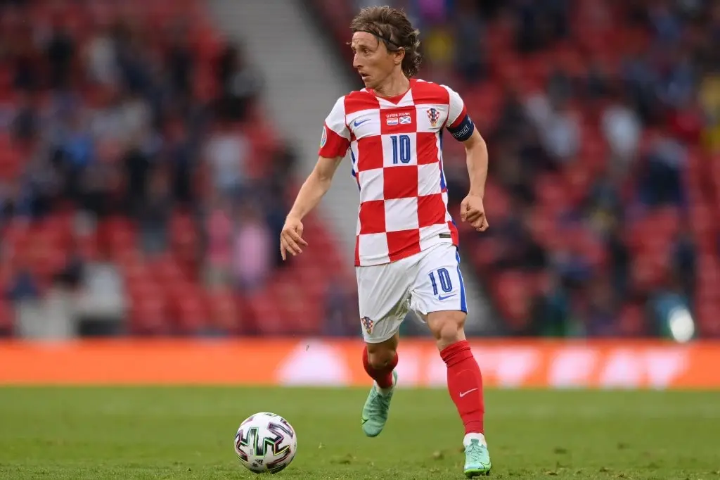 Croatia's midfielder Luka Modric runs with the ball during the UEFA EURO 2020 Group D football match