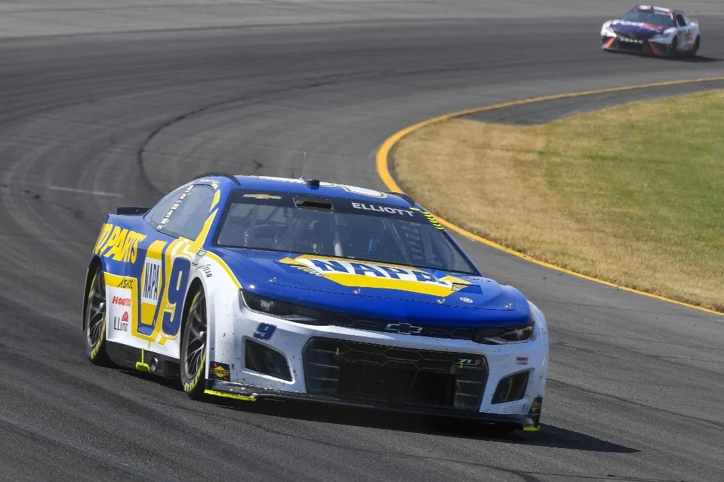 Chase Elliott, driver of the #9 NAPA Auto Parts Chevrolet, drives during the NASCAR Cup Series M&M's Fan Appreciation 400