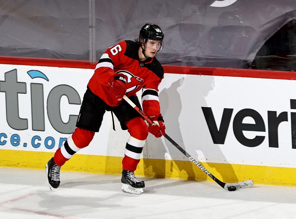 Jack Hughes #86 of the New Jersey Devils