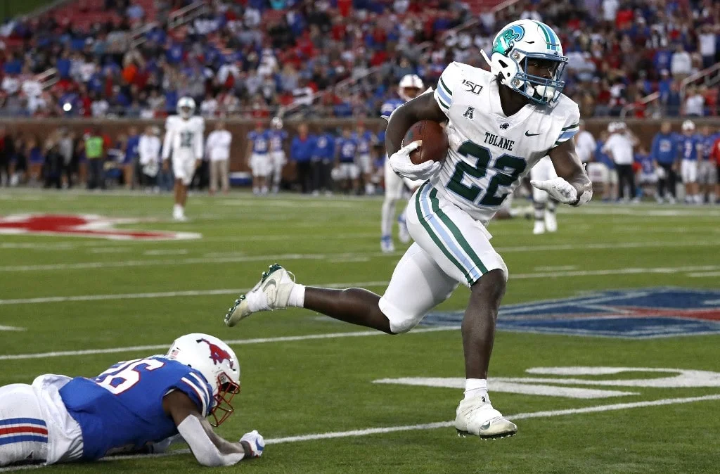 Tyjae Spears #22 of the Tulane Green Wave