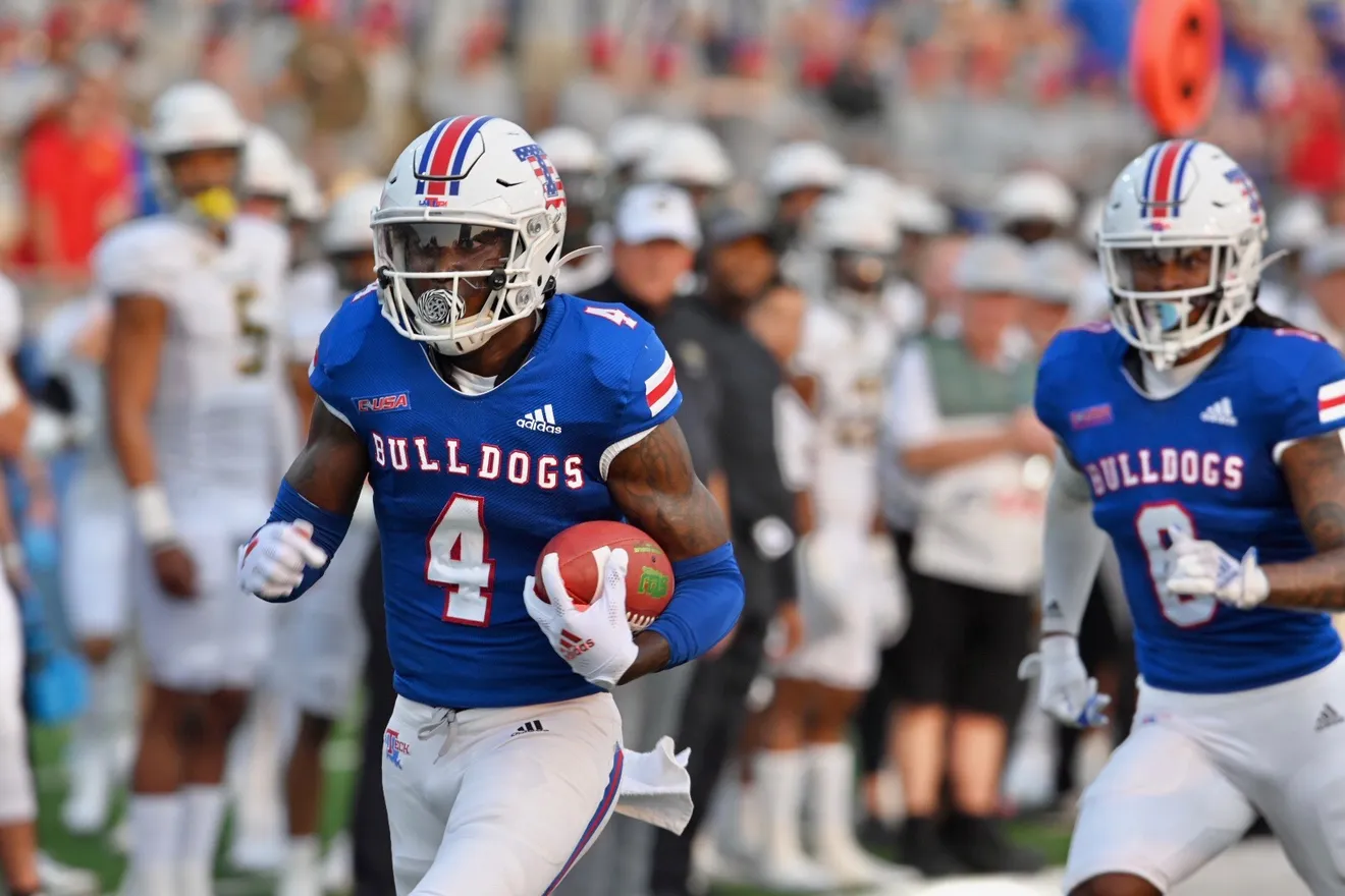 LA Tech Cornerback BeeJay Williamson returns an interception
