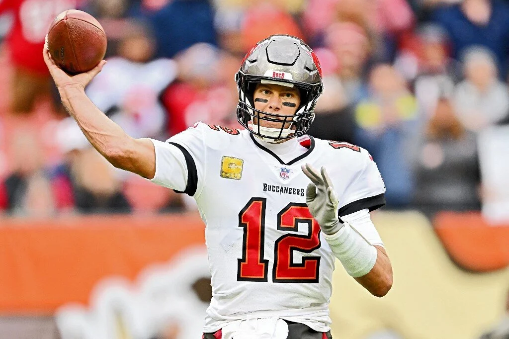 Tom Brady #12 of the Tampa Bay Buccaneers throws the ball