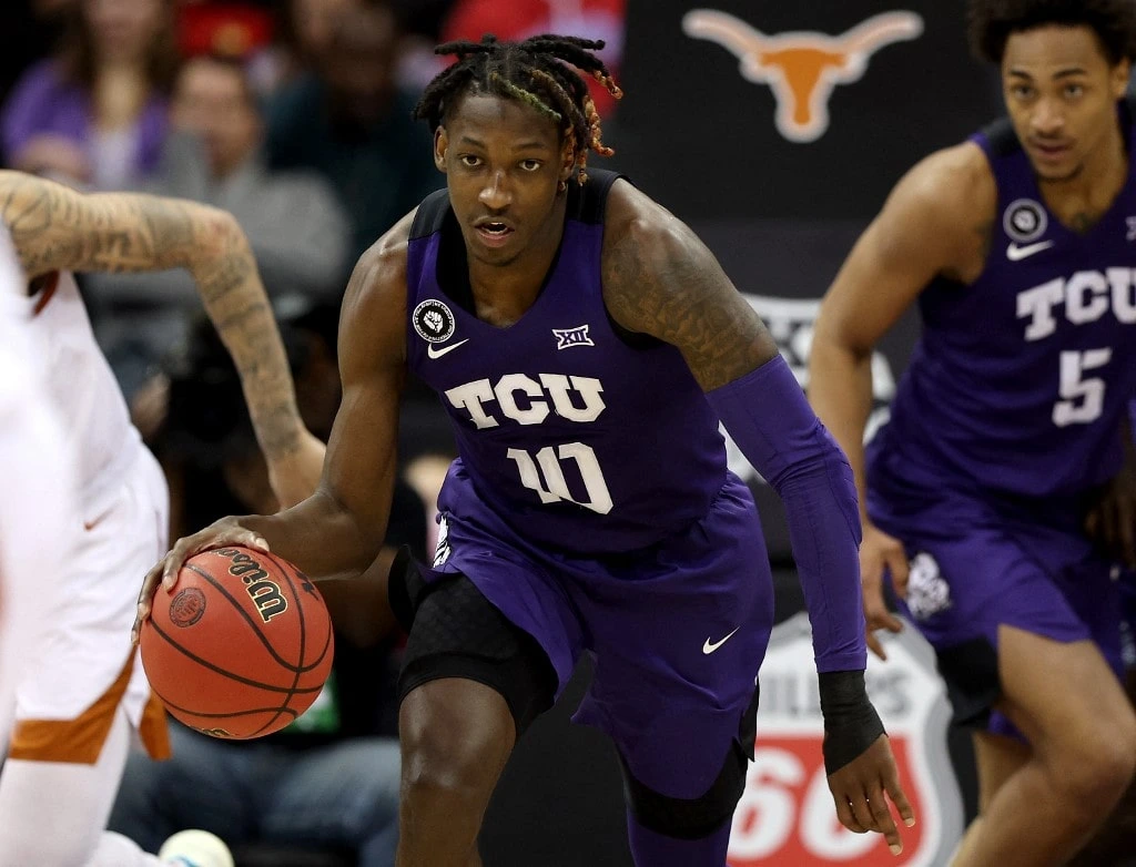 Damion Baugh #10 of the TCU Horned Frogs