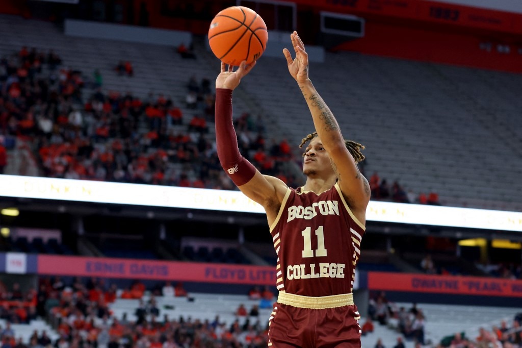 Makai Ashton-Langford #11 of the Boston College Eagles shoots during the first half against the Syracuse Orange