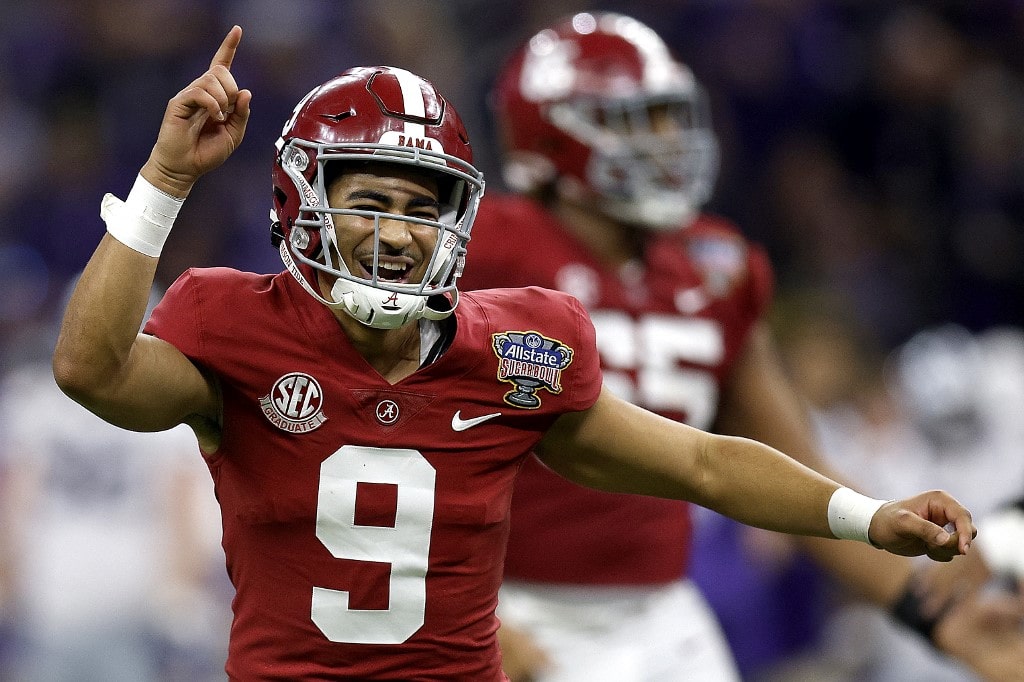 Bryce Young #9 of the Alabama Crimson Tide