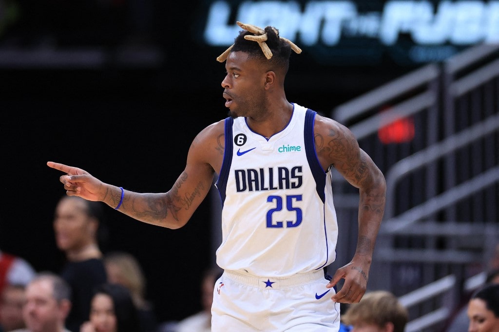 Reggie Bullock #25 of the Dallas Mavericks