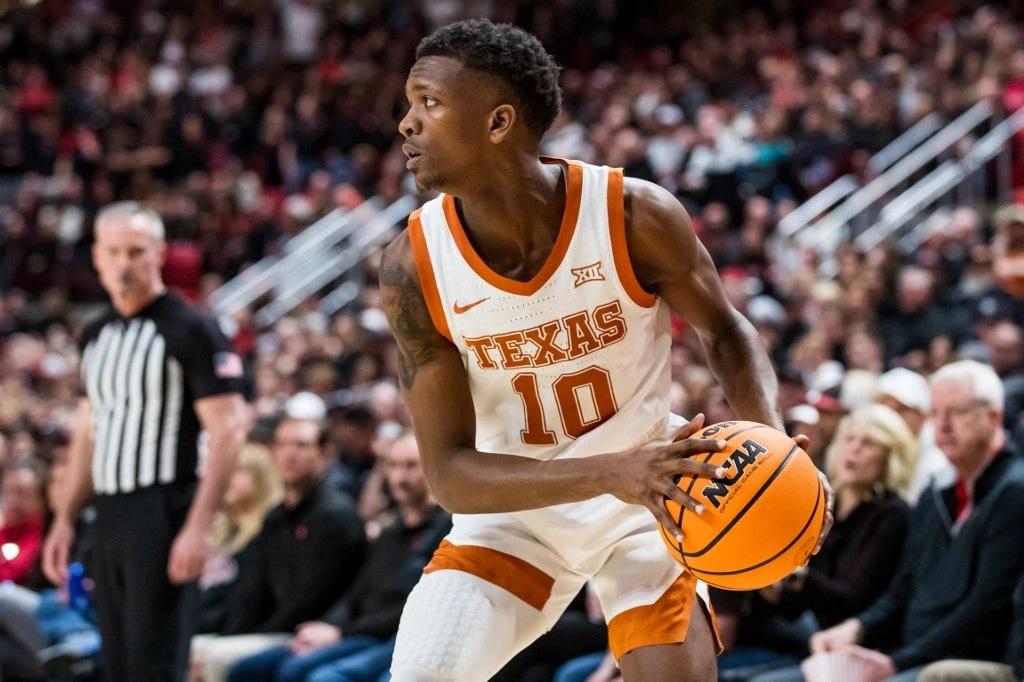 Guard Sir'Jabari Rice #10 of the Texas Longhorns