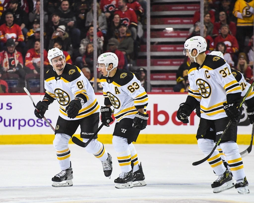 Boston Bruins celebrates after scoring - Derek Leung/AFP