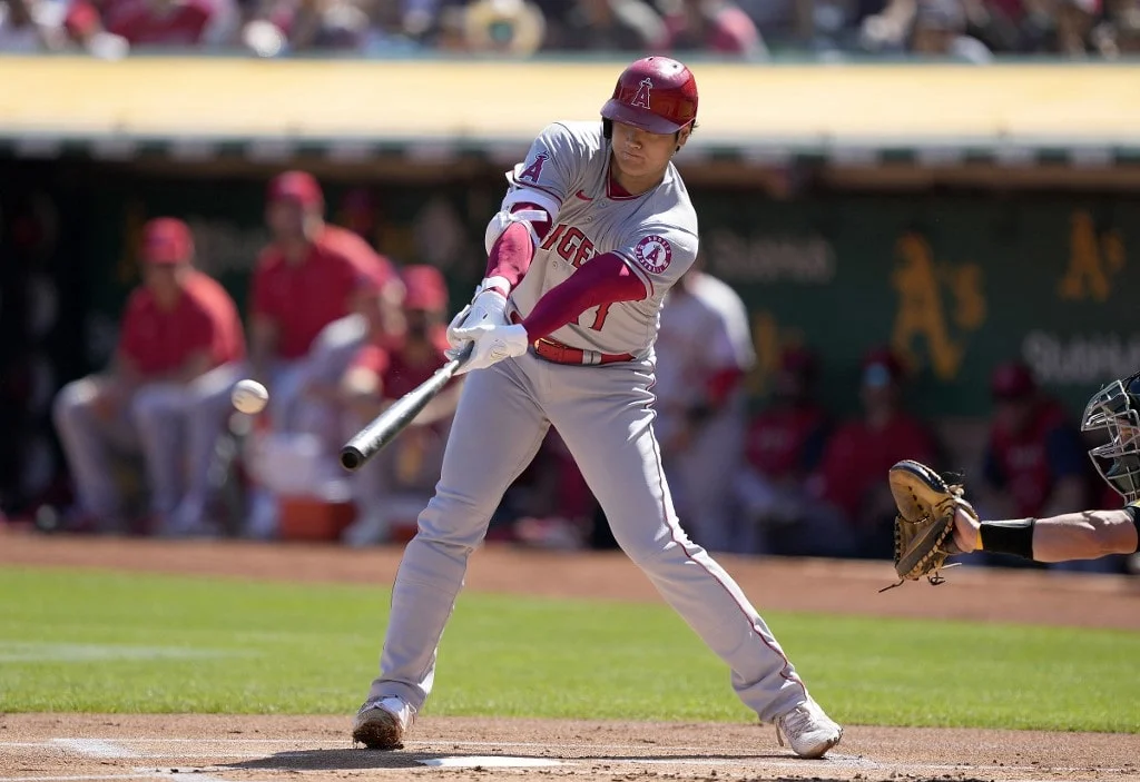 Shohei Ohtani #17 of the Los Angeles Angels