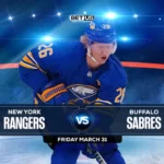 Rangers vs Sabres Prediction, Game Preview, Live Stream, Odds and Picks
