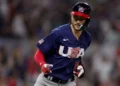 Trea Turner #8 of Team USA hits a solo home run - Megan briggs/Getty Images/afp