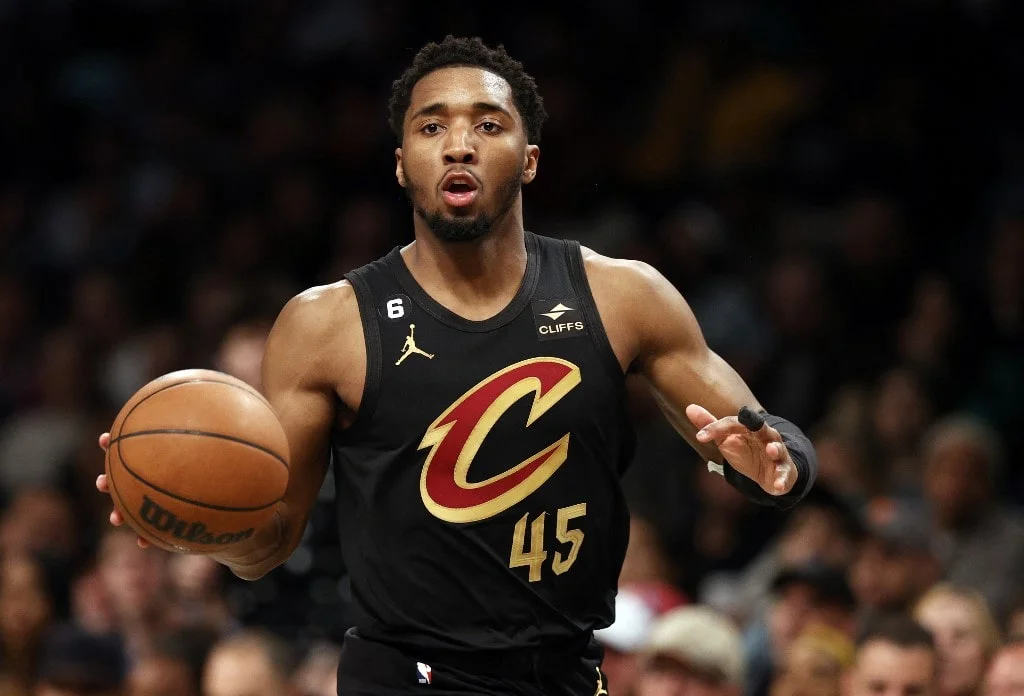 Donovan Mitchell #45 of the Cleveland Cavaliers