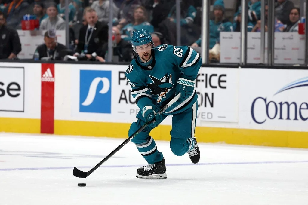 Erik Karlsson #65 of the San Jose Sharks