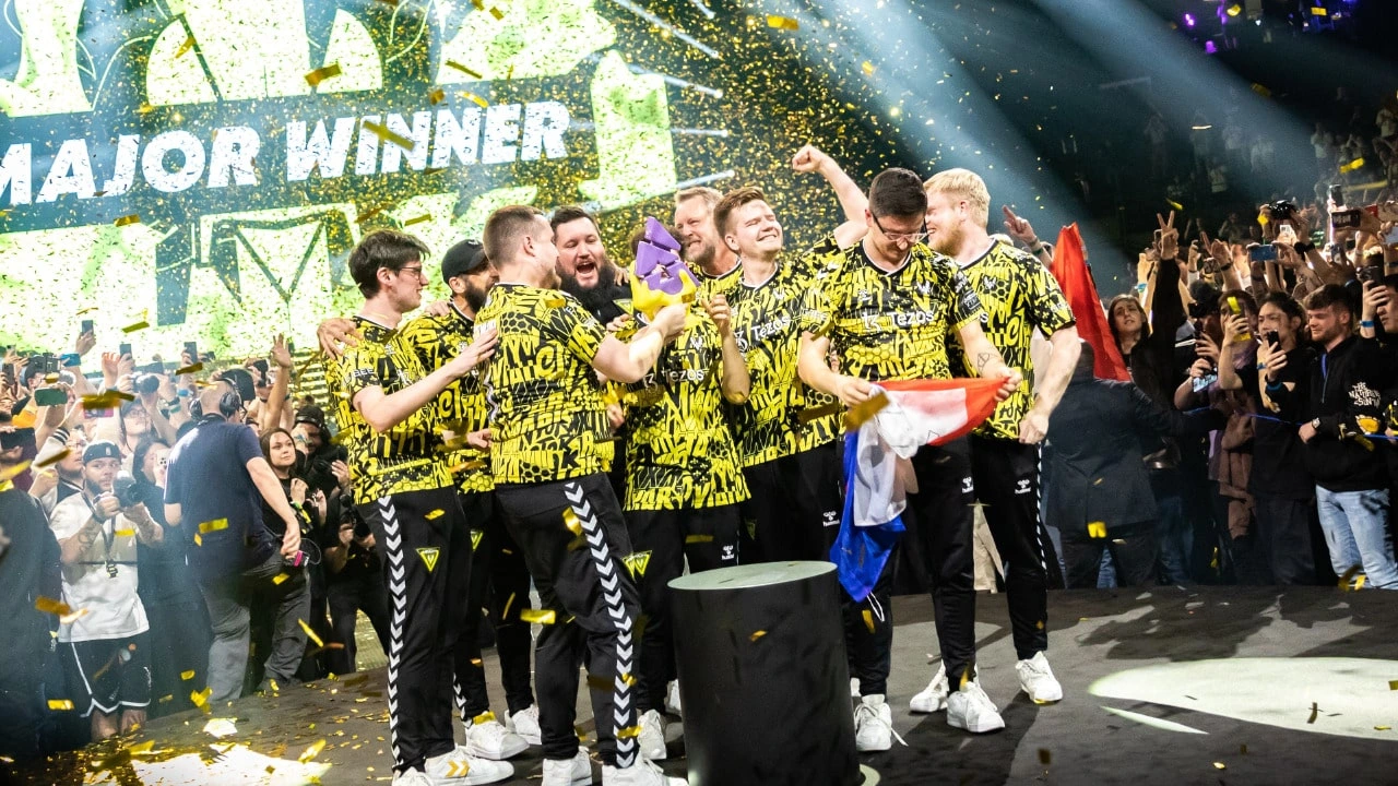 Vitality seen celebrating their first Major win