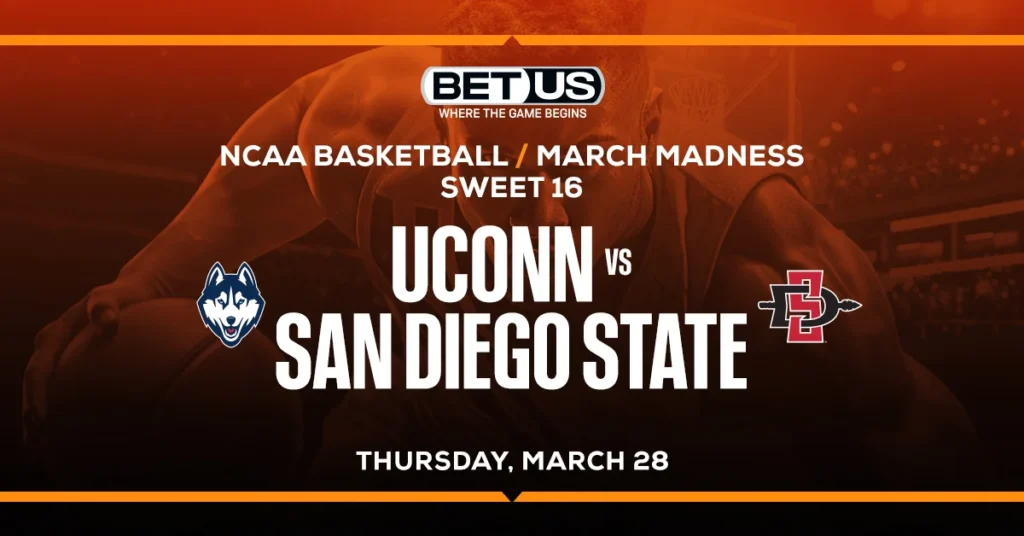 UConn versus San Diego State CBB Betting Info for Sweet 16